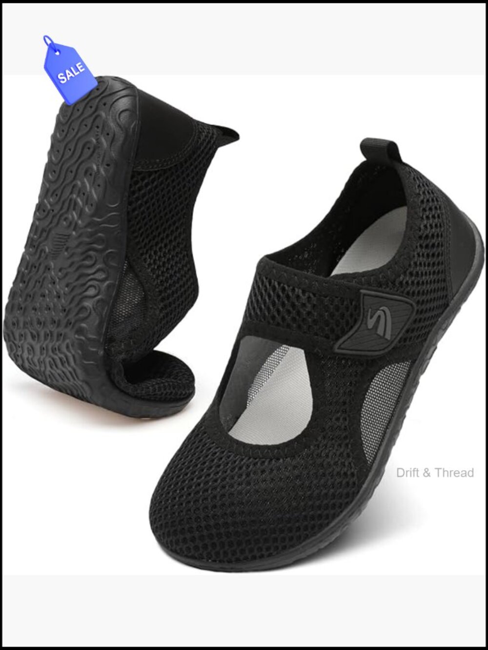Barefoot Water Shoes Quick Dry Lightweight Non-Slip Hook & Loop Adjustable EVA